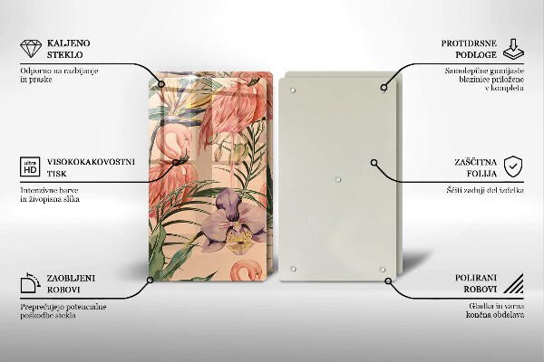 Steklena podloga za rezanje Ilustracija flamingov