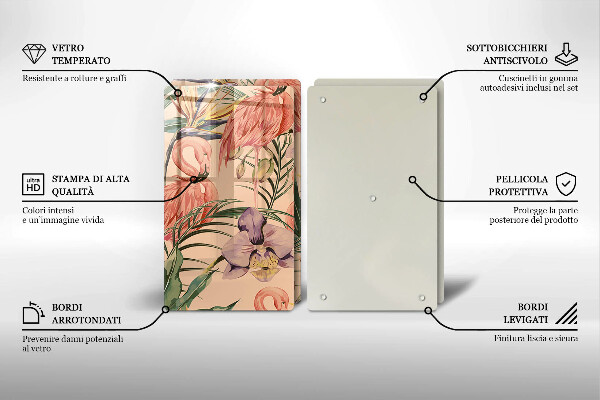 Steklena podloga za rezanje Ilustracija flamingov