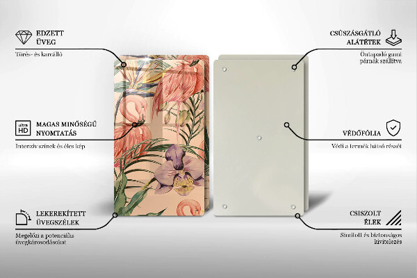 Steklena podloga za rezanje Ilustracija flamingov