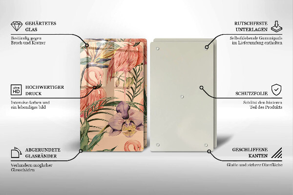 Steklena podloga za rezanje Ilustracija flamingov