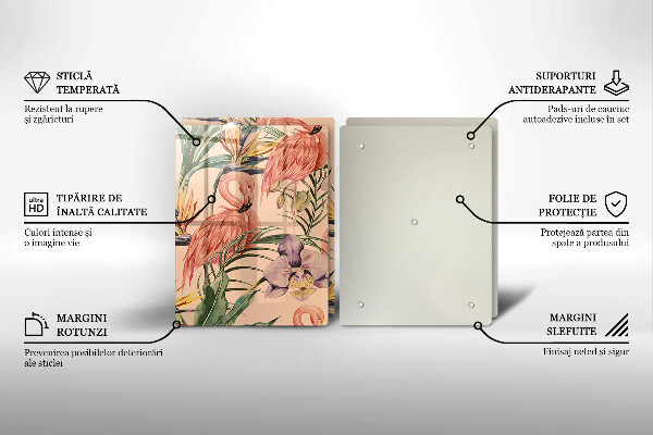 Steklena podloga za rezanje Ilustracija flamingov