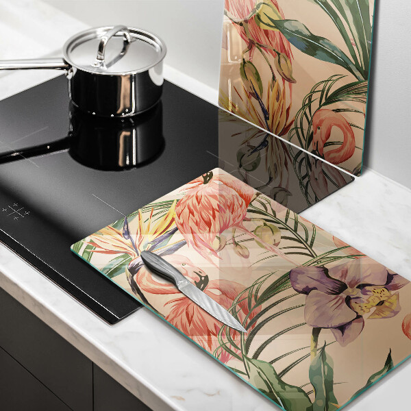 Steklena podloga za rezanje Ilustracija flamingov