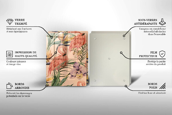 Steklena podloga za rezanje Ilustracija flamingov