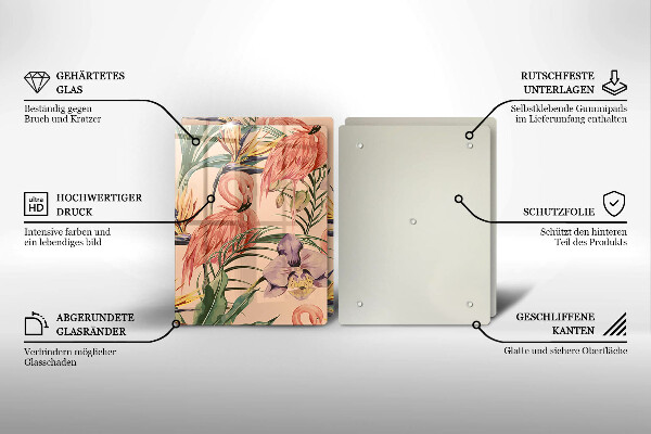 Steklena podloga za rezanje Ilustracija flamingov