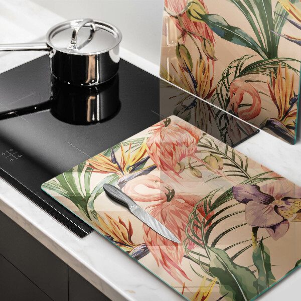 Steklena podloga za rezanje Ilustracija flamingov
