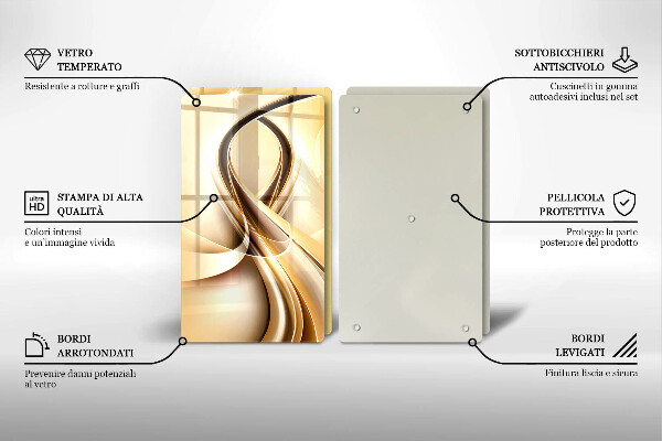 Steklena podloga za rezanje Abstrakcija dima