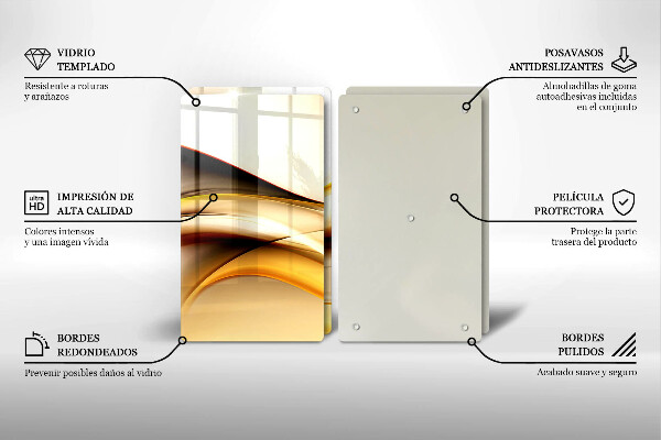 Steklena podloga za rezanje Abstraktne črte dima