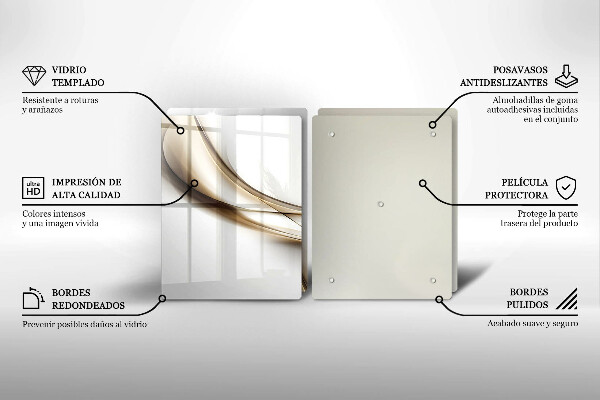 Steklena podloga za rezanje Abstrakcija mehkih linij