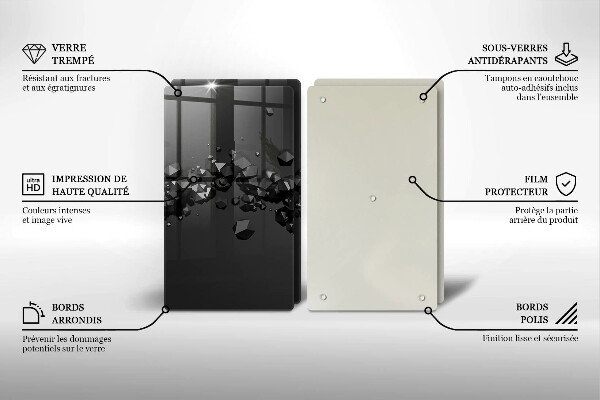 Steklena podloga za rezanje Abstrakcija 3D oblik