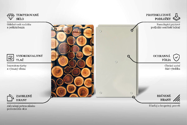 Steklena podloga za rezanje Leseni štori