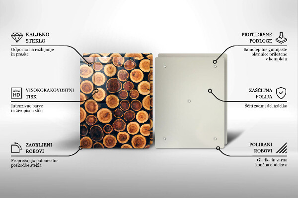 Steklena podloga za rezanje Leseni štori