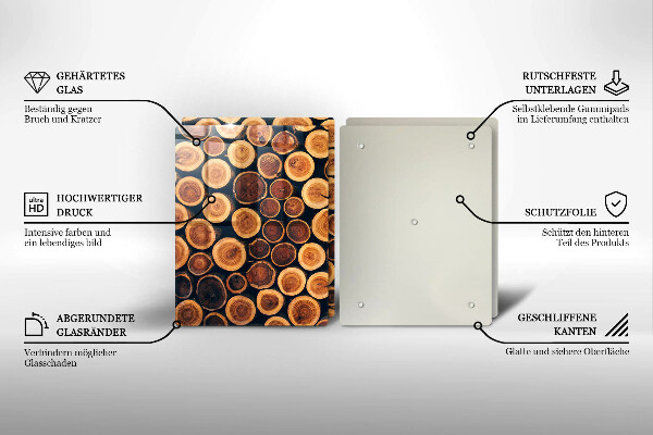 Steklena podloga za rezanje Leseni štori