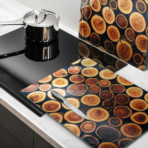 Steklena podloga za rezanje Leseni štori