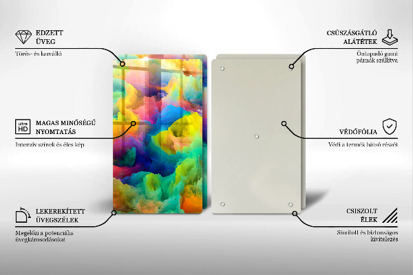 Steklena podloga za rezanje Barvita abstrakcija