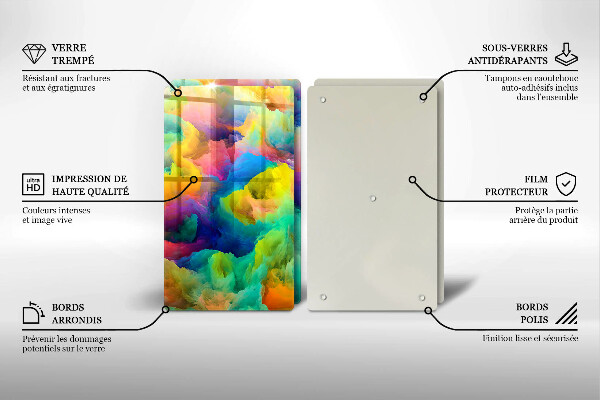 Steklena podloga za rezanje Barvita abstrakcija