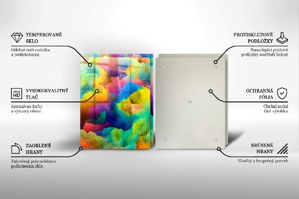 Steklena podloga za rezanje Barvita abstrakcija