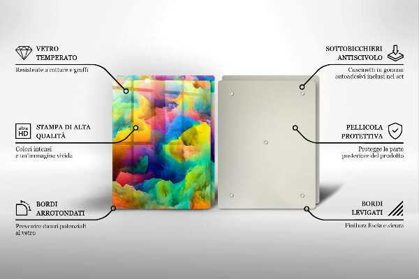 Steklena podloga za rezanje Barvita abstrakcija