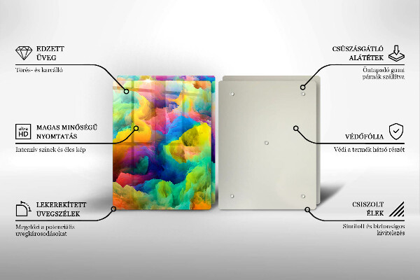 Steklena podloga za rezanje Barvita abstrakcija