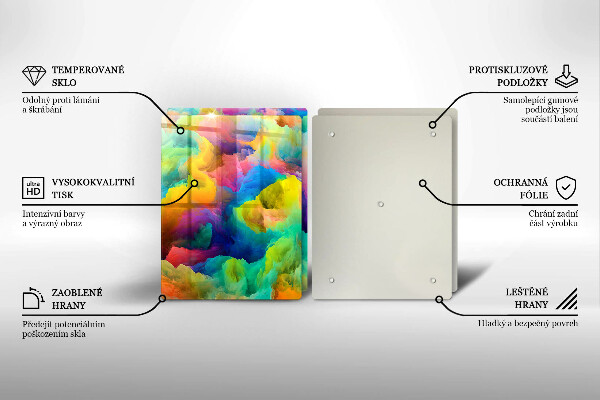 Steklena podloga za rezanje Barvita abstrakcija