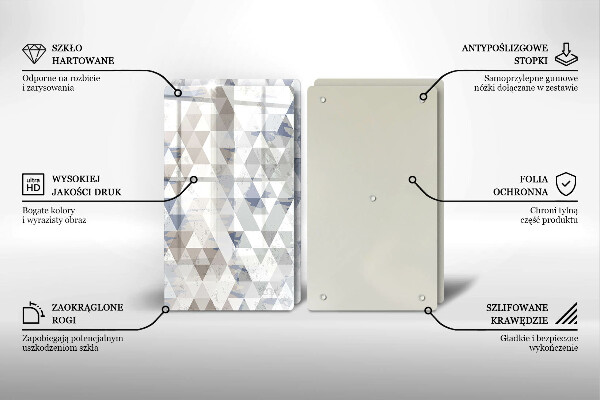 Steklena podloga za rezanje Vzorec trikotnikov