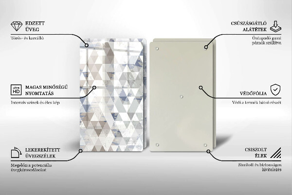 Steklena podloga za rezanje Vzorec trikotnikov