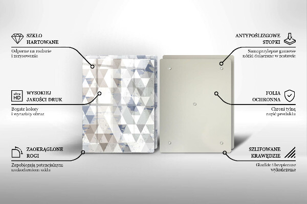 Steklena podloga za rezanje Vzorec trikotnikov
