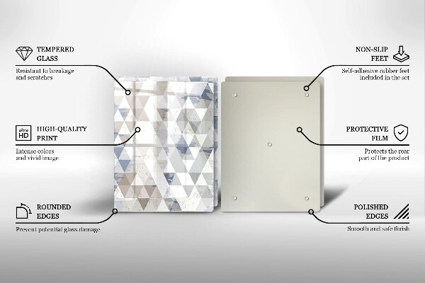 Steklena podloga za rezanje Vzorec trikotnikov