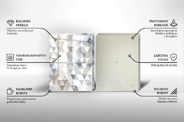 Steklena podloga za rezanje Vzorec trikotnikov