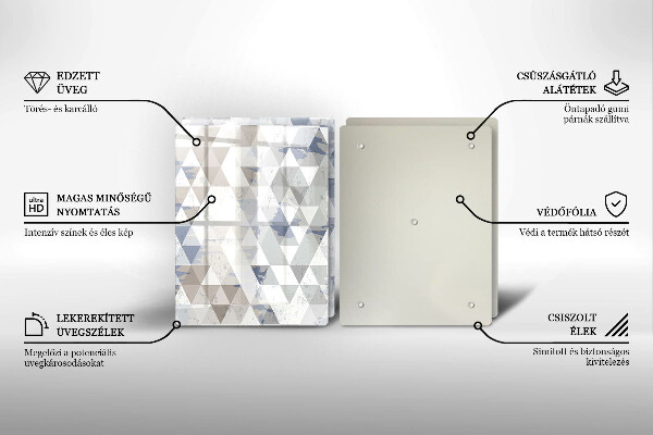 Steklena podloga za rezanje Vzorec trikotnikov