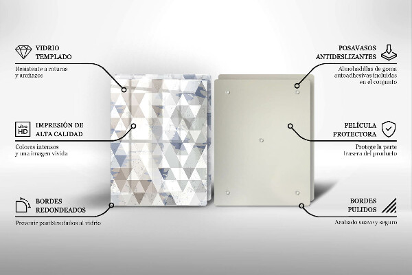Steklena podloga za rezanje Vzorec trikotnikov