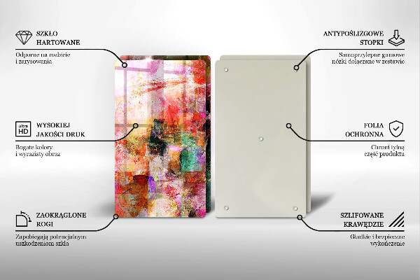 Steklena podloga za rezanje Barvna abstrakcija