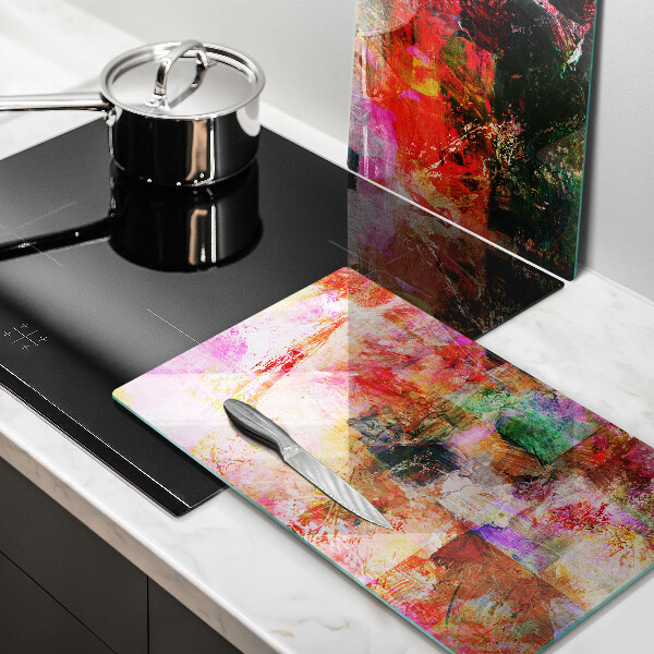 Steklena podloga za rezanje Barvna abstrakcija