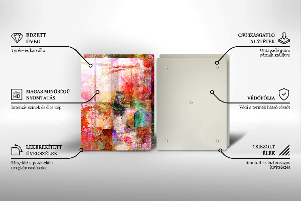 Steklena podloga za rezanje Barvna abstrakcija