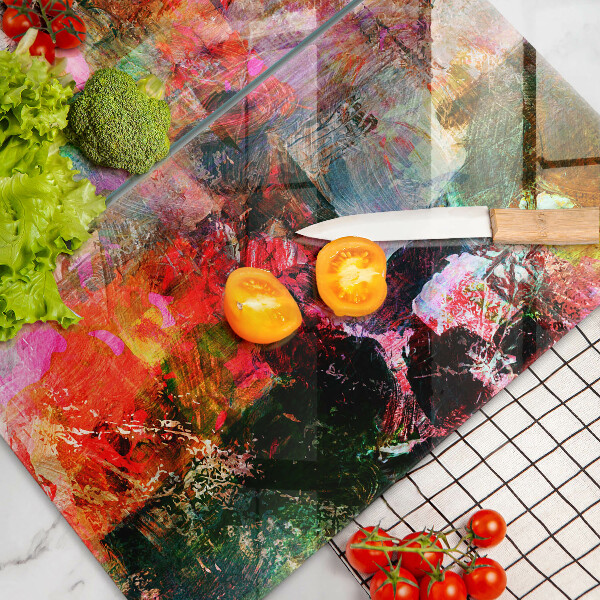 Steklena podloga za rezanje Barvna abstrakcija