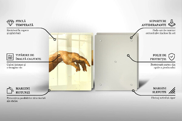 Steklena podloga za rezanje Stvarjenje Adamovih rok