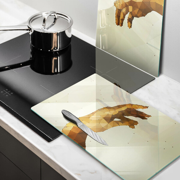 Steklena podloga za rezanje Stvarjenje Adamovih rok