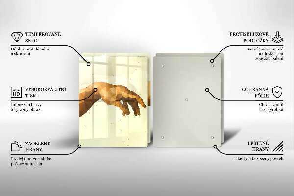 Steklena podloga za rezanje Stvarjenje Adamovih rok