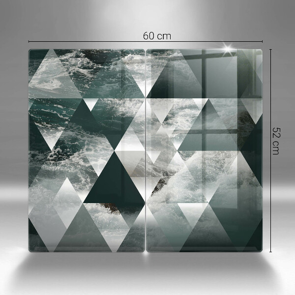 Steklena podloga za rezanje Trikotniki in voda