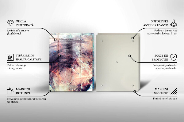 Steklena podloga za rezanje Naslikana abstrakcija