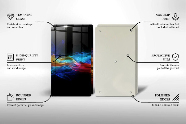 Steklena podloga za rezanje Barvit dim