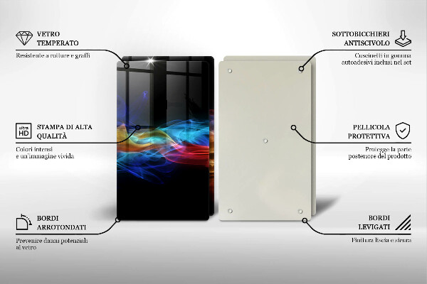 Steklena podloga za rezanje Barvit dim