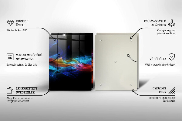 Steklena podloga za rezanje Barvit dim