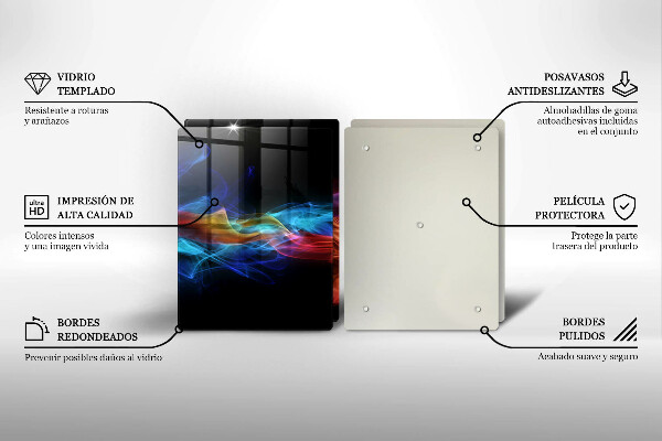 Steklena podloga za rezanje Barvit dim