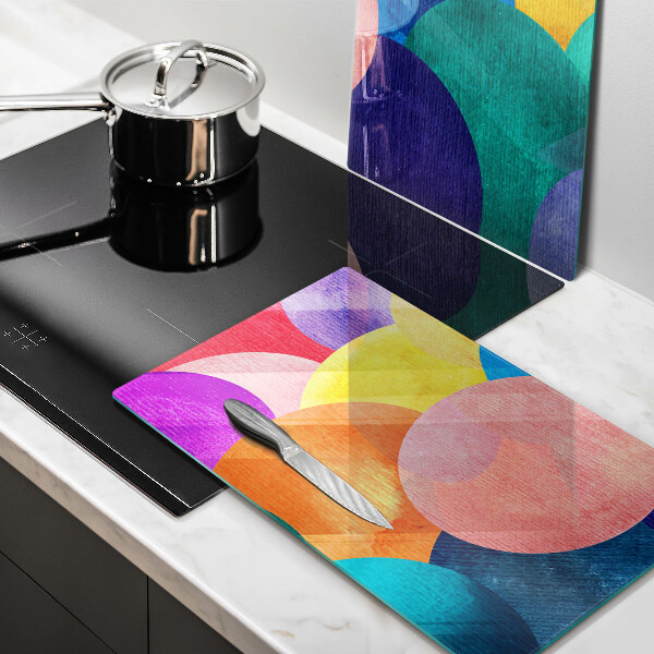 Steklena podloga za rezanje Pisani krogi