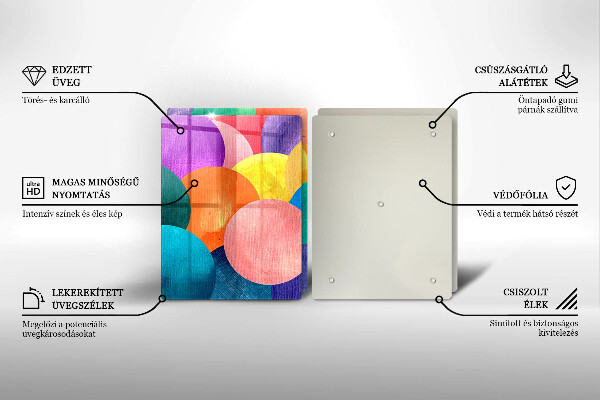 Steklena podloga za rezanje Pisani krogi