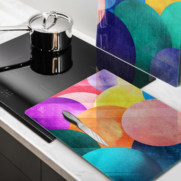 Steklena podloga za rezanje Pisani krogi