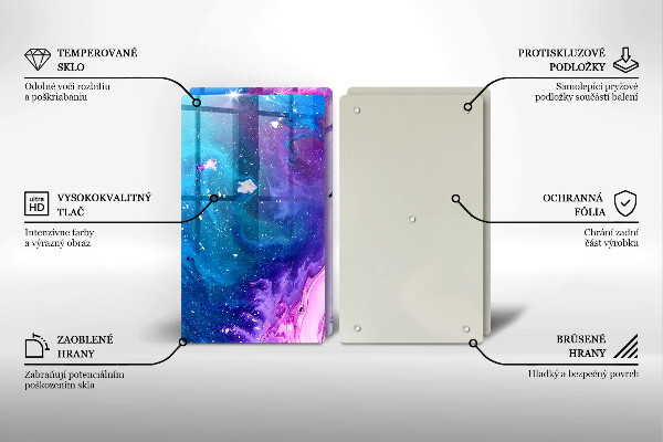 Steklena podloga za rezanje Abstraktna črnila