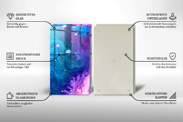 Steklena podloga za rezanje Abstraktna črnila