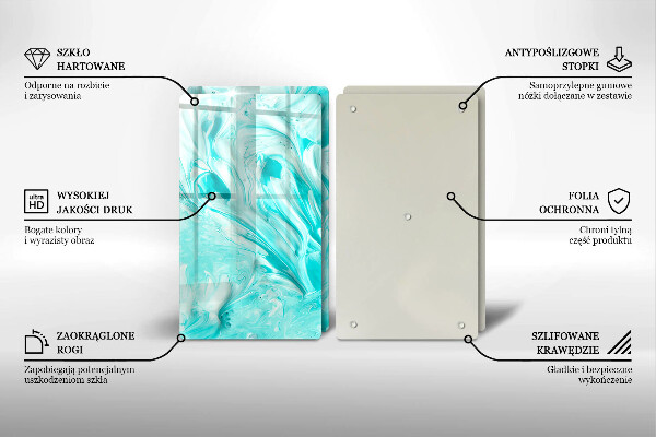 Steklena podloga za rezanje Abstraktne barve