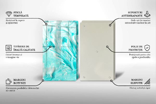 Steklena podloga za rezanje Abstraktne barve